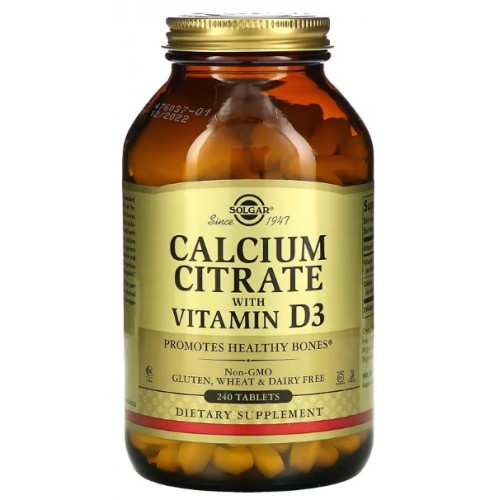 Solgar, цитрат кальция с витамином D3, 240 таблеток Solgar, цитрат кальция с витамином D3, 240 таблеток